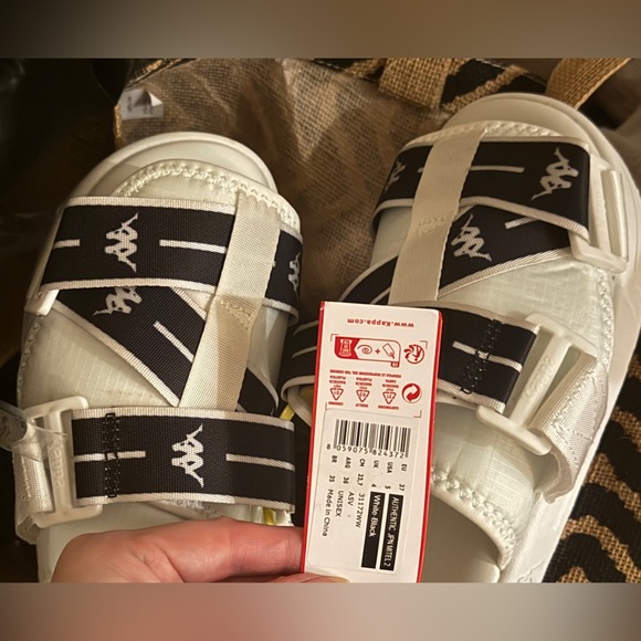 NEW Kappa 222 Banda Mitel 1 Slides - White Black 
Unisex | Men’s 5 | Women’s 6.5 - Picture 5 of 6